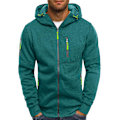 Miniatyrbillede 1 af 4: Herre Hoodies Sweatshirt Zip Up Letvægtsjakker 1 Green XL