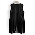 Pikkukuva 2 / 5: Naisten Rinta-aukkoinen Tank Top 70-luvun Hippi Väärennetty Nahka Rinta-aukkoinen Takki, Disco Raido Tank Takki black XL