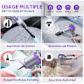 Pikkukuva 5 / 9: ®RisingFF Tehokas autonimuri, mini-imuri johdoton 20 000 PA, 4-in-1, 3 nopeutta, HEPA-suodattimella
