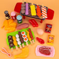 Miniatyrbild 3 av 11: Barnlekstuga Bbq Leksak Simulering Kök Matlagning Leksak Barbe 21pcs one-size 21pcs one-size