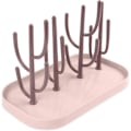 Miniatyrbillede 1 af 7: Flaske afløbsstativ, multifunktionelt flaskeopbevaringsstativ til tørring af flasker, sutter, kopper, genanvendelige flaskeholdertilbehør (lyserød) Pink