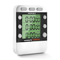 Miniatyrbild 2 av 5: Digital dubbel kökstimer, 3-kanals upp/ned timer, trippel matlagningstimer, display, hög volym alarm, lämplig för olika scenarier