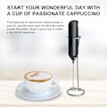 Miniatyrbilde 6 av 6: Elektrisk melkeskummer, håndholdt med stativ i rustfritt stål, batteridrevet skummer, visp, drikkemikser, mini blender for kaffe, frappe, latte,