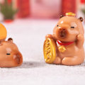 Pikkukuva 6 / 8: 7 kappaletta miniatyyriteline Kapybara Figuriini Pieni hartsi Eläin Koristeellinen veistos ja auton kojelaudan näyttö
