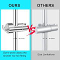 Miniatyrbilde 3 av 7: Hånddusjholder for 16-27 mm glidebane, justerbar erstatningsdusjholder, 360° rotasjon, med 2 kroker