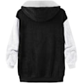 Miniatyrbillede 6 af 7: Hættejakke til kvinder, Teddy Fleece-frakke, Overgangsjakke med hætte og lommer, lynlås, efterår, vinter, plysjakke, fleecejakke, vinter 4XL E Black