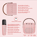 Pikkukuva 7 / 8: Karaoke-kone lapsille, jossa 2 langatonta mikrofonia, kannettava Bluetooth-kaiutin, lahjalelut tytöille ja pojille syntymäpäivänä Pink 2 Mic