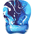 Miniatyrbild 1 av 6: Ergonomisk musmatta med handledsstöd i minnesskum, bekväm datormusmatta för bärbar dator, smärtlindrande handledsstöd Blue Waves