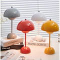 Miniatyrbillede 2 af 3: Nordisk blomsterknopp bordlampe dekorativ atmosfære lampe blomsterknopp lampe sengside svamp lampe natlys red