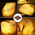 Miniatyrbillede 8 af 8: LED Boglampe, USB Genopladelig Boglampe, 360° Foldbare Trælamper, 5 Farver, Bærbar Dekorativ Lampe, Mini Sengelampe