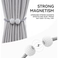 Pikkukuva 2 / 5: 6 kappaleen magneettiverhosetti, verhonpidike, kodin ja toimiston ikkunan verhotangot, koristeellinen punottu narupidike, harmaa