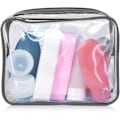 Miniatyrbillede 4 af 6: Klar Rejsetoilettaske TSA Godkendt Kvart Størrelse Rejsetaske Klar Lufthavnshåndbagage Flydende Kosmetikpung Klar Brusepose Transparent Sikkerhed black