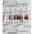Miniatyrbild 5 av 7: Julgranshängande tomtenissar prydnader set om 10, svenska handgjorda plysch tomtenissar jultomte hängande heminredning semesterdekorationer