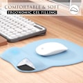 Miniatyrbild 4 av 6: Ergonomisk musmatta med handledsstöd i minnesskum, bekväm datormusmatta för bärbar dator, smärtlindrande handledsstöd Pure Blue