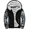 Miniatyrbilde 1 av 6: Herre Genser Termisk Sherpa Foret Jakker Vinter Trening Fleece Hoodie Full Zip Ull Varm Tykk Frakker Yttertøy 918grayblack S