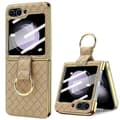 Vævet PU Metal Ring Telefoncover til Samsung Galaxy Z Flip5