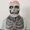 Miniatyrbilde 1 av 3: Horror hjerne-eksploderende hodeplagg morsom skummel skrikende latexmaske Halloween hodeskallemaske
