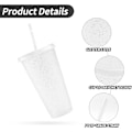 Miniatyrbild 5 av 6: Återanvändbara Plastkoppar 5 St Drinkware Tumlare Färgade Akrylkoppar Tumlare med Lock och Sugrör Plast Bulk Isade Plast Kalla Vatten Tumlare Isade 710ml C