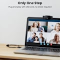 Miniatyrbild 5 av 6: 1080P webbkamera med mikrofon, USB 2.0 webbkamera för stationär dator och bärbar dator med automatisk ljuskorrigering, Plug and Play, för videostreaming
