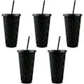 Miniatyrbild 1 av 7: Återanvändbara Plastkoppar 5 St Drinkware Tumlare Färgade Akrylkoppar Tumlare med Lock och Sugrör Plast Bulk Isade Plast Kalla Vatten Tumlare Isade 710ml D