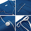 Miniatyrbild 5 av 6: Kvinnors Pyjamas Set Kortärmad Nattkläder Dam Knäppning Nattkläder PJ Set med Ficka M Navy