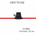Miniatyrbillede 3 af 5: 10 Gauge Sikringsholder - 10 AWG Inline Sikringsholder med 40 AMP ATC Bladsikringer (4pak)