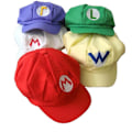 Pikkukuva 2 / 4: Luigi Bros -kirjainpainatushattu, roolipelihattu, kahdeksankulmainen hattu red