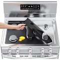 Miniatyrbillede 1 af 5: Komfurdæksel, komfurbeskyttere til Samsung gaskomfur, 0,4 mm tykke genanvendelige gaskomfurbrænderdæksler, non-stick komfurfor