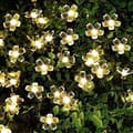 7M 50 LED körsbärsblomma solcellsljussträng trädgård fe ljus