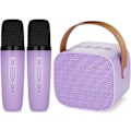 Miniatyrbillede 1 af 7: Karaoke-maskine til børn med 2 trådløse mikrofoner, bærbar Bluetooth-højttaler, gavelegetøj til pigers og drenges fødselsdag Purple 2 Mic