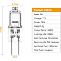 Miniatyrbillede 2 af 7: G4 Halogenpærer 10W 12V - Varm hvid - 20-pak 10W 20stk 10W 20pcs