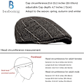 Miniatyrbild 2 av 5: Herrar Tweed Platta Kepskörning Hat Newsboy Cap - Justerbar Fashion Newsboy Irish Beret Hat, Vår Höst Vinter