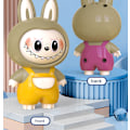 Miniatyrbillede 5 af 7: Labubu ansigtsskiftende nøglering bobblehead dukke tryk for at skifte ansigt dekompressionsdukke vedhæng trendy leg Blind Box