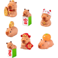 Pikkukuva 5 / 8: 7 kappaletta miniatyyriteline Kapybara Figuriini Pieni hartsi Eläin Koristeellinen veistos ja auton kojelaudan näyttö