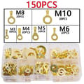 150 Ringkabelsko M10 M8 M6 M5 M4 M3 Ringkabelsko Set Mässing Kabelsko