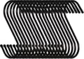 30-pack 9 cm S-formade hängkrokar för kök, badrum, sovrum och kontor (30 stycken, stor storlek, svart)