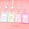 Miniatyrbilde 6 av 6: Tegneserie Barn Lanyard Kort Holder Student Kort Deksel Hals Stropp Tau Forretning Buss Bank Kredittkort Holder Lanyard Merke Sak Rosa Pink