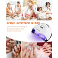 Miniatyrbild 6 av 7: 180W Nageltorkare, UV LED - Nagellamp, Bärbar Nagelverktyg med 4 Timrar, Smart Sensor, LCD Digital Display, 57 LED-pärlor, Snabbtorkande Lampa