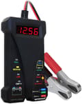 12V Digital Batteritestare Voltmeter och Generatorladdningssystemanalysator med LCD-display och LED-indikering, Svart gummifärg