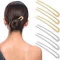 Miniatyrbilde 1 av 8: 6 stk. Metall U-formede Hårnåler Hårpinner Fransk Hårnål Hårgaffel Retro 2-tanns Oppsatt Chignon-pinner for Kvinner Jenter Hårstylingtilbehør