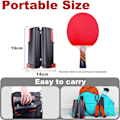 Miniatyrbild 4 av 6: Utdragbar Pingisnätsats, Bärbar Bordtennisnätsställ, Perfekt för Pingisbord, Kontorsbord, Hemkök eller Matbord Red and black