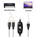 Miniatyrbild 5 av 5: USB Midi-kabeladapter, USB typ A hane till Midi Din 5-stifts in-out-kabelgränssnitt med LED-indikator [DB] Som visas