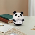 Miniatyrbild 5 av 7: Roliga presenter Positiva Panda-presenter Söta stickade Panda med positiva ord, Positiv present till Alla hjärtans dag Födelsedag, till flickvän pojkvän
