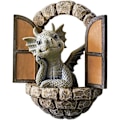 Miniatyrbilde 1 av 6: Nydelig Gårdsplass Dinosaur Skulptur Veggdekorasjon, Værbestandig Harpiks Statue Miniatyrer Liten Drage