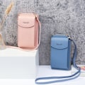 Miniatyrbillede 4 af 5: Læder Damepung Wallets Touch Mobilpung Tasker Mørkeblå Dark blue