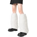 Miniatyrbild 1 av 6: Faux päls fuzzy benvärmare lurviga stövlar omslag för kvinnor varma fuzzy boot cuff boot ärmar benvärmare för festdräkter White