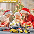 Miniatyrbild 7 av 7: Transformerande robot RC-bil 2.4Ghz Transformerande polisbil leksak En-klicks transformation Yellow