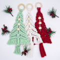 Miniatyrbild 2 av 6: Macrame julgran 3-pack Bohéme juldekorationer Julgransprydnader färdig julgran set väggdekoration