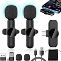 Miniatyrbillede 1 af 7: Trådløs Lavalier Mikrofon til Iphone/Android/Telefon/Pc/Ipad, Mikrofon Trådløse Mikrofoner & Modtager, Mini Lillebitte Usb Clip on Revers Mikrofon