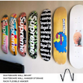 Miniatyrbild 4 av 4: Skateboardhållare Set om 2, Väggmontering, Krokhållare med skruvar för att hänga skateboards, Väggfästen, Gitarrställ